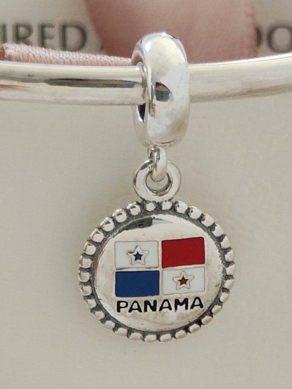 Pandora Panama Flag Dangle Charm Exclusive Pendant NEW S925 Silver with box